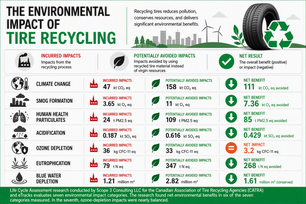 Impacts of Tire Recycling 4k Infographic